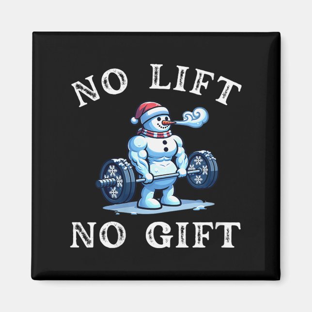 Imã Womens No Lift No Gift Funny Workout Snowman Chris (Frente)