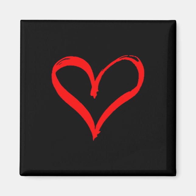 Imã Women's Red Heart Funny Cute Design For Men Women  (Frente)