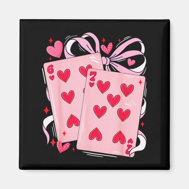 Imã Womens Retro Six Seven 67 Meme Valentines Day Play (Frente)