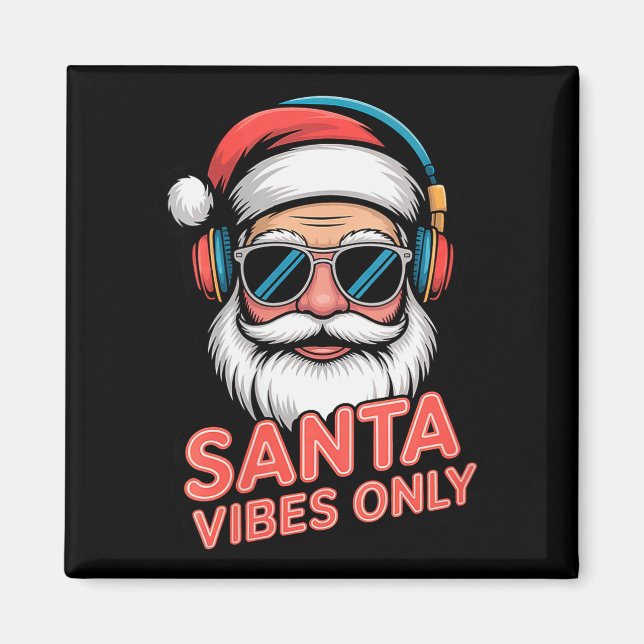 Imã Womens Santa Vibes Only Funny P Culture Christmas  (Frente)