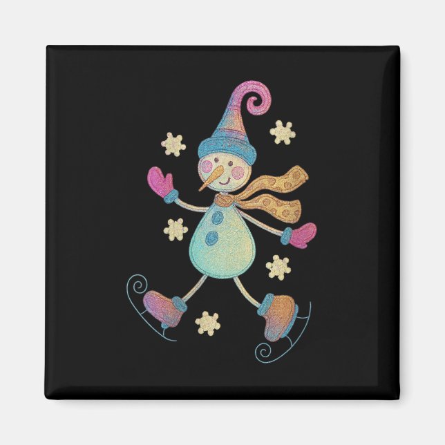 Imã Womens Snowman Christmas 2025 Family Matching Funn (Frente)