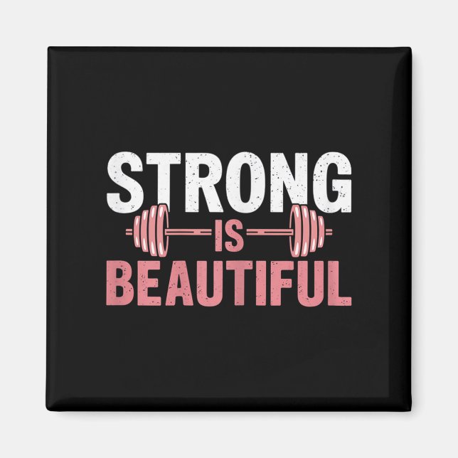 Imã Womens Strong Is Beautiful Gym Fitness Motivationa (Frente)