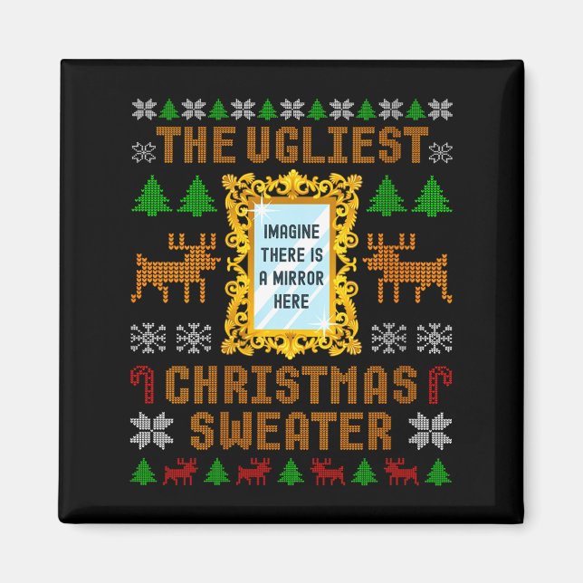 Imã Womens The Ugliest Christmas Sweater With An Image (Frente)