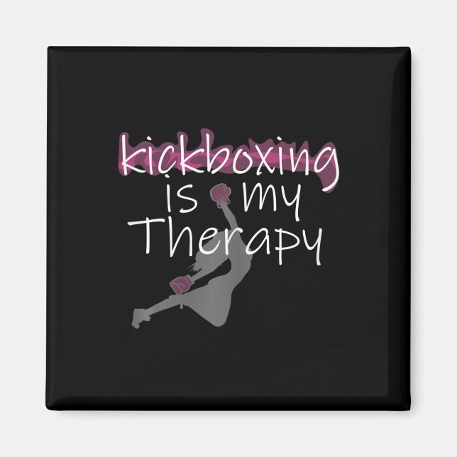 Imã Womens Womens Kickboxing Is My Therapy , Kickboxin (Frente)