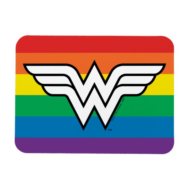 Ímã Wonder Woman Rainbow Logo (Horizontal)