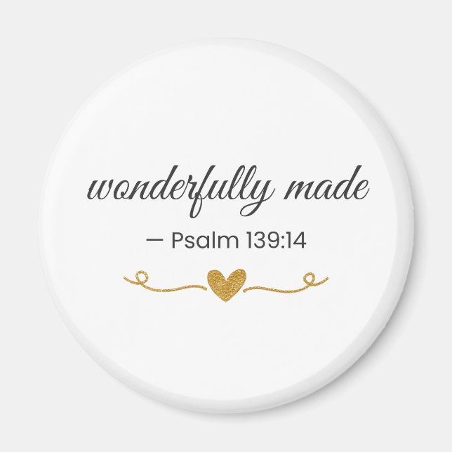 Imã  Wonderfully Made – Psalm 139:14 Magnet (Frente)