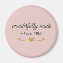 Imã Wonderfully Made – Psalm 139:14 Pink Magnet