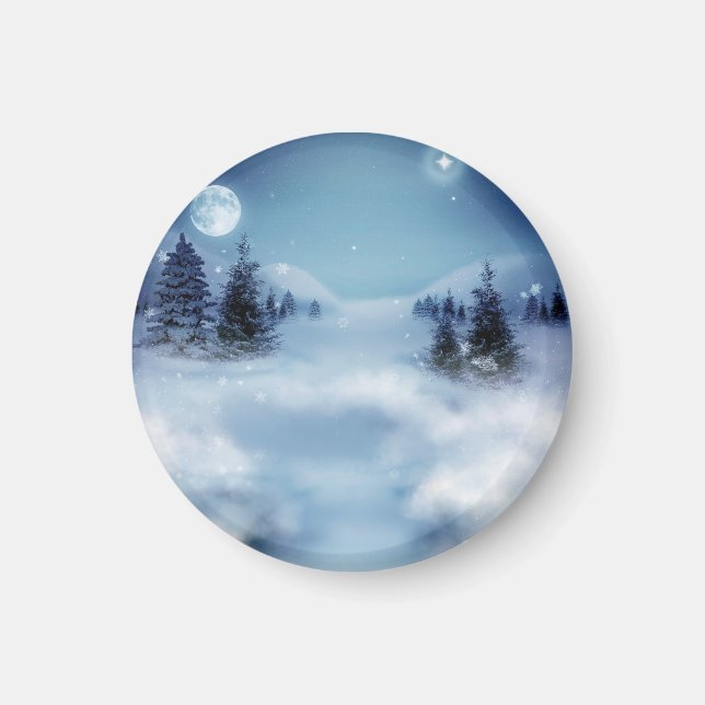 Imã Wonderland de inverno à noite (Frente)