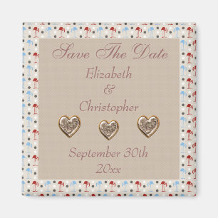 Imã Wonderland Flamingos Salva O Magneto De Casamento