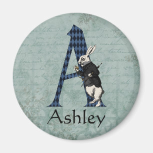 Imã Wonderland White Rabbit - Letra A 