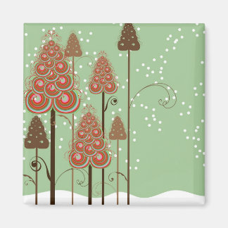 Imã Wonderland Wonderland Snow Whimsical Christmas Tre