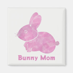 Imã Woodcut Bunny Mãe