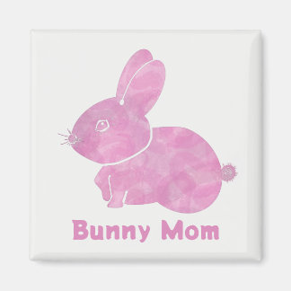 Imã Woodcut Bunny Mãe