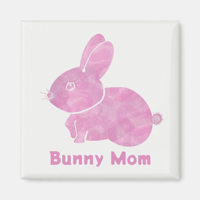 Imã Woodcut Bunny Mãe (Frente)