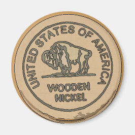 Imã Wooden Buffalo Nickle, adicionar texto