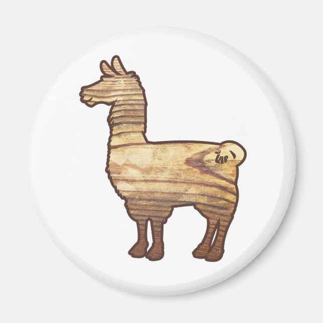 Imã Wooden Llama Magnet (Frente)