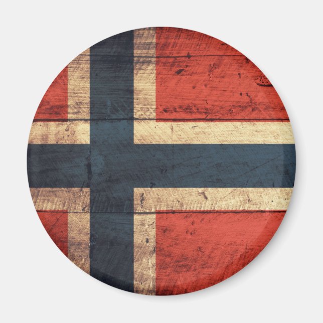 Imã Wooden Norway Flag (Frente)