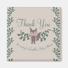 Imã "Woodland Fox Greenery Chá de fraldas Rustic Gifs"