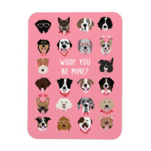 Woof You Be Mine Dog Face Patterno