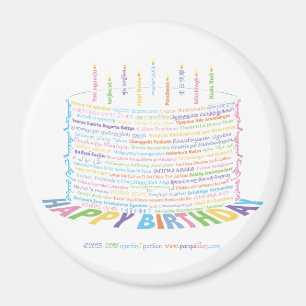 Imã Wor(l) d Magnetos de Bolo de Aniversário