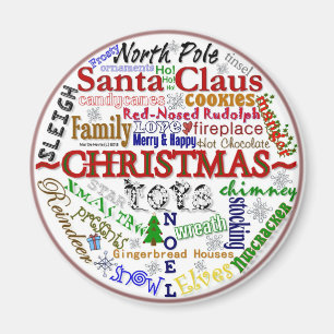 Imã Word-Art de Natal - Magnet