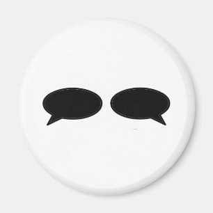 Imã Word Bubble Esquerdo Preto Direito O MUSEU Zazzle