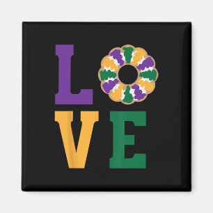 Imã Word L O V E Love King Cake Mardi Gras Purple Gree