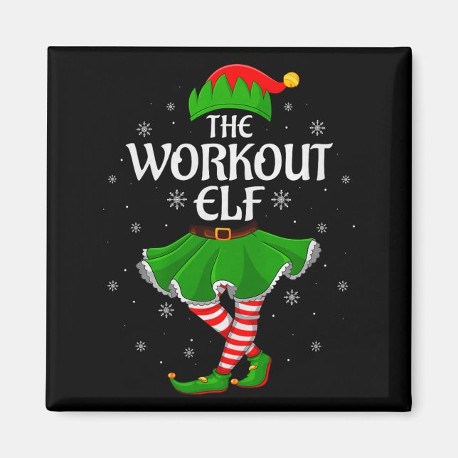Imã Workout Elf Christmas Family Girls Women Elf Squad (Frente)