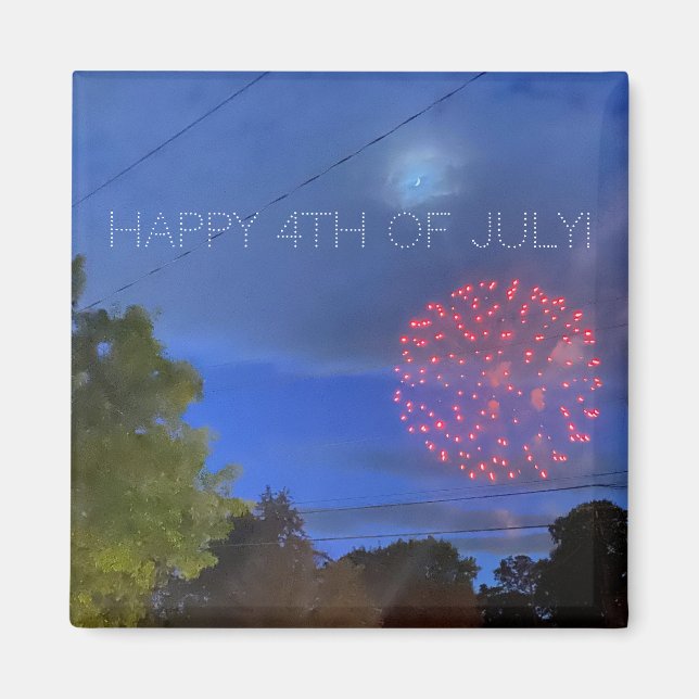 Imã World2Celebrate: FELIZ 4 DE JULHO! (Frente)