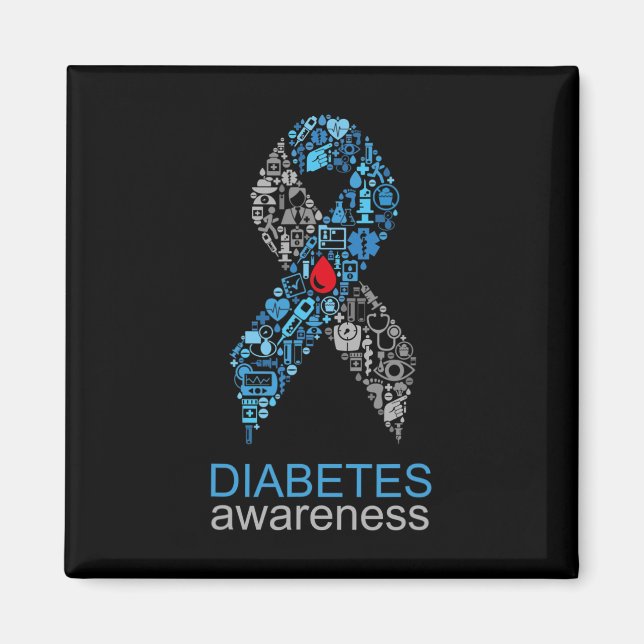 Imã World Diabetes Day Diabetes Awareness Ribbon  (Frente)
