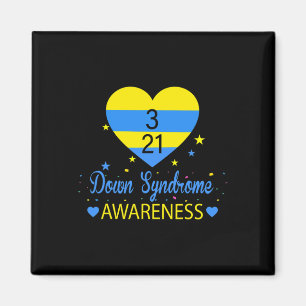 Imã World Down Syndrome Awarness 21 março Amarelo Azul