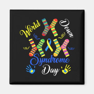 Imã World Down Syndrome Day Awareness Socks Down Right