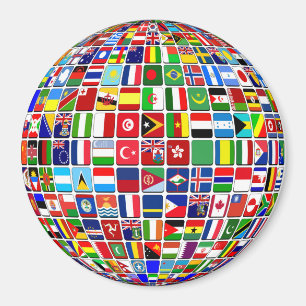 Imã World Flags Globe, Internacional,