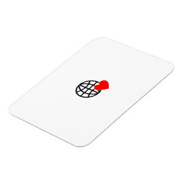 Ímã World Love Globe Icon | Heart Earth Summer Design