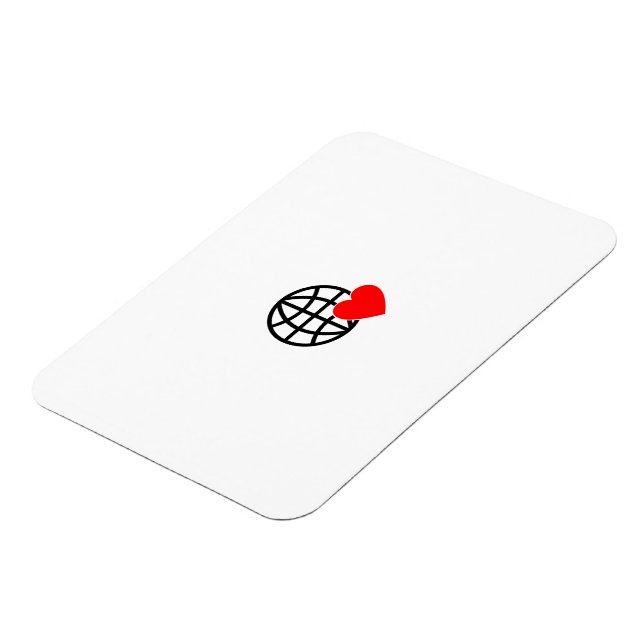 Ímã World Love Globe Icon | Heart Earth Summer Design (Left Side)