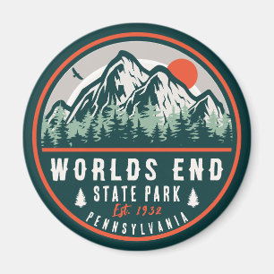 Imã Worlds End State Park Pensilvânia Retro Sunset