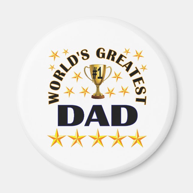 Imã World's Greatest Dad, gold stars, (Frente)