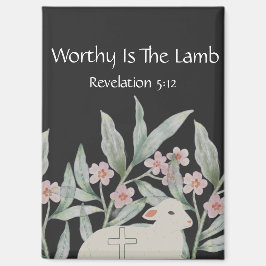 Imã Worthy Is The Lamb Rectangle Magnet