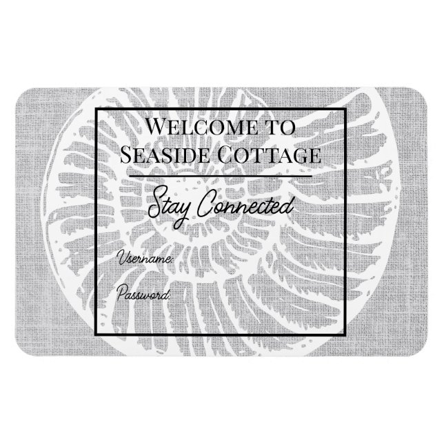 Ímã Woven Shell Airbnb Vacation Rental Wifi Magnet (Horizontal)