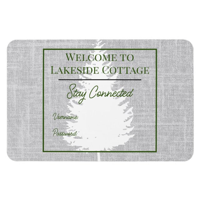 Ímã Woven Tree Airbnb Vacation Rental Wifi Magnet (Horizontal)