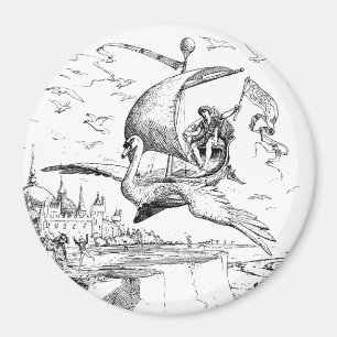 Imã WQ MAGNET 3" : Barco com Cisne Voador Mágico