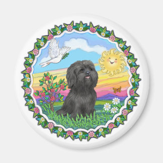Imã Wreath - Black Shih Tzu