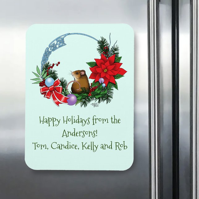 Ímã Wreath do rato de Natal (Criador carregado)