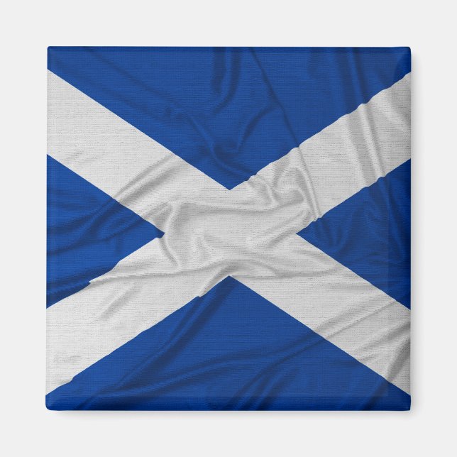 Imã Wrinkled Scotland Flag (Frente)