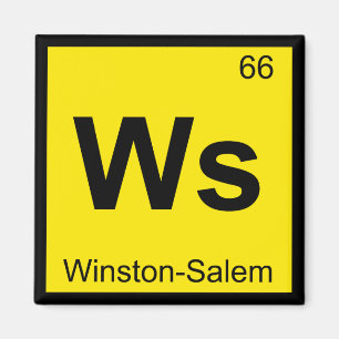 Imã Ws - Símbolo de Química Winston-Salem da Carolin