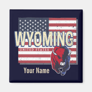 Imã Wyoming Estados Unidos - Retro State Map Vintage E