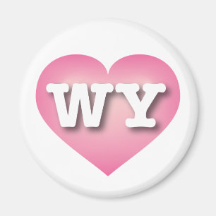 Imã Wyoming Pink Fade Heart - Eu adoro WY