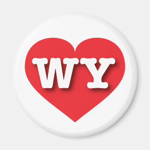 Imã Wyoming Red Heart - Eu amo WY