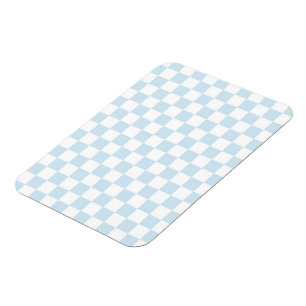 Ímã Xadrez Azul Pastel e Branco