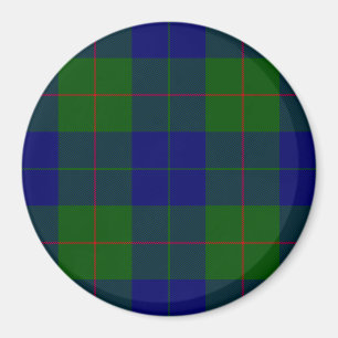 Imã Xadrez azul-tartan-de-clã-barro